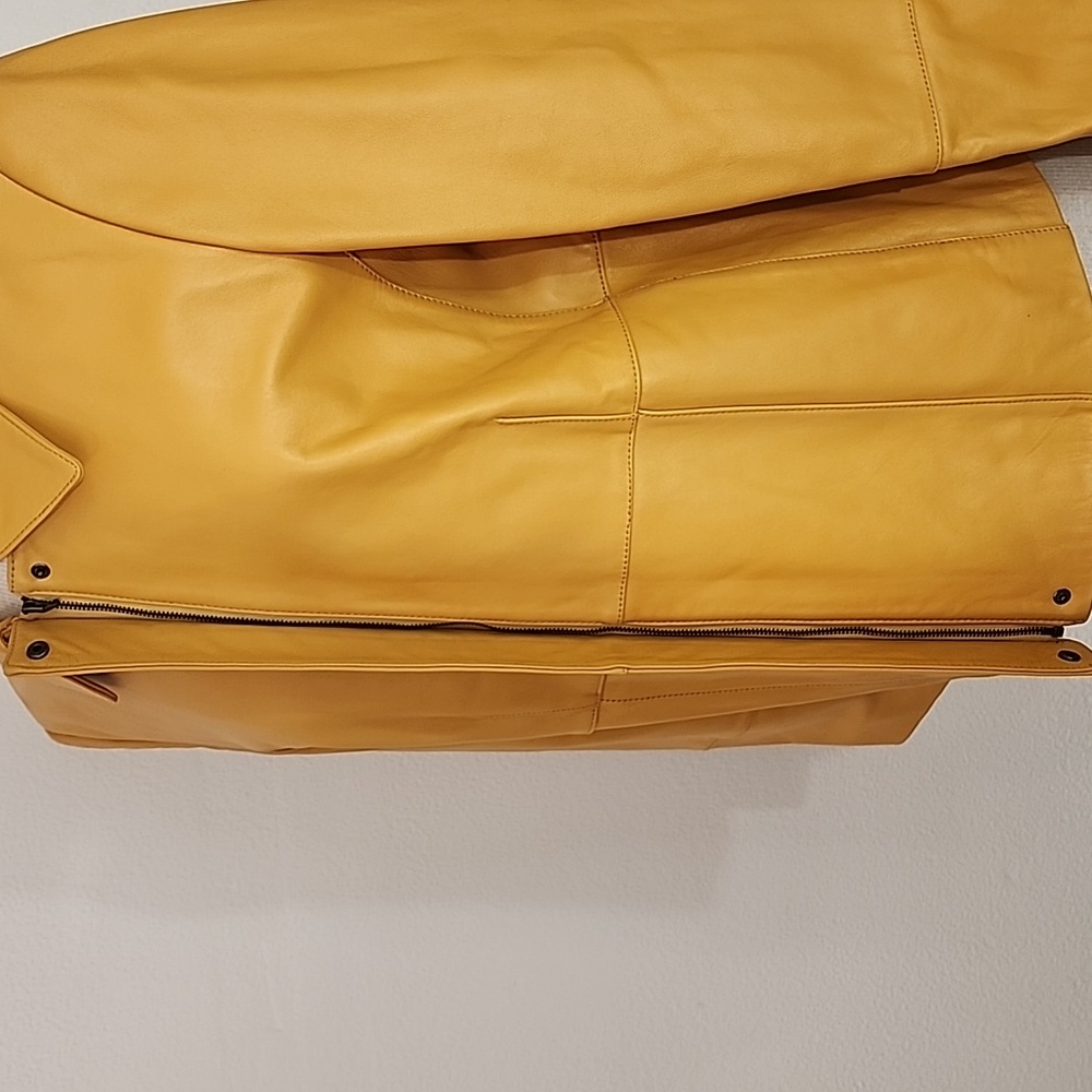 Pendleton Jacket 100% Leather Mustard Yellow Size M - Picture 6 of 16
